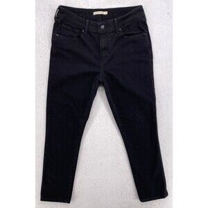 Levi’s Women’s Classic Mid Rise Skinny Jeans Black Size 12S W31 L28 Measured 30x